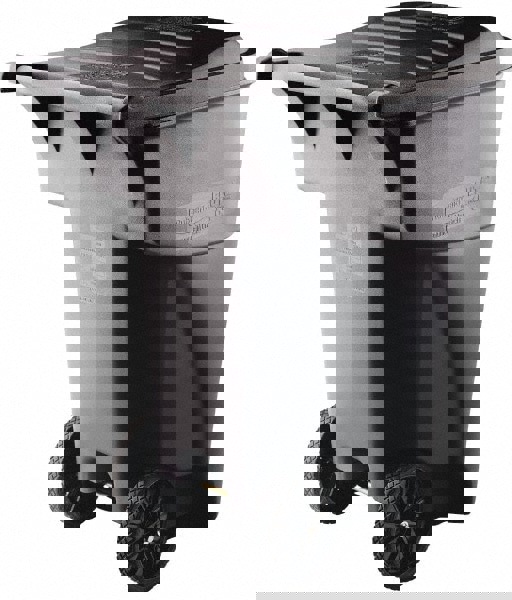 Brute Roll-Out Heavy-Duty Container, 95 gal, Polyethylene, Gray